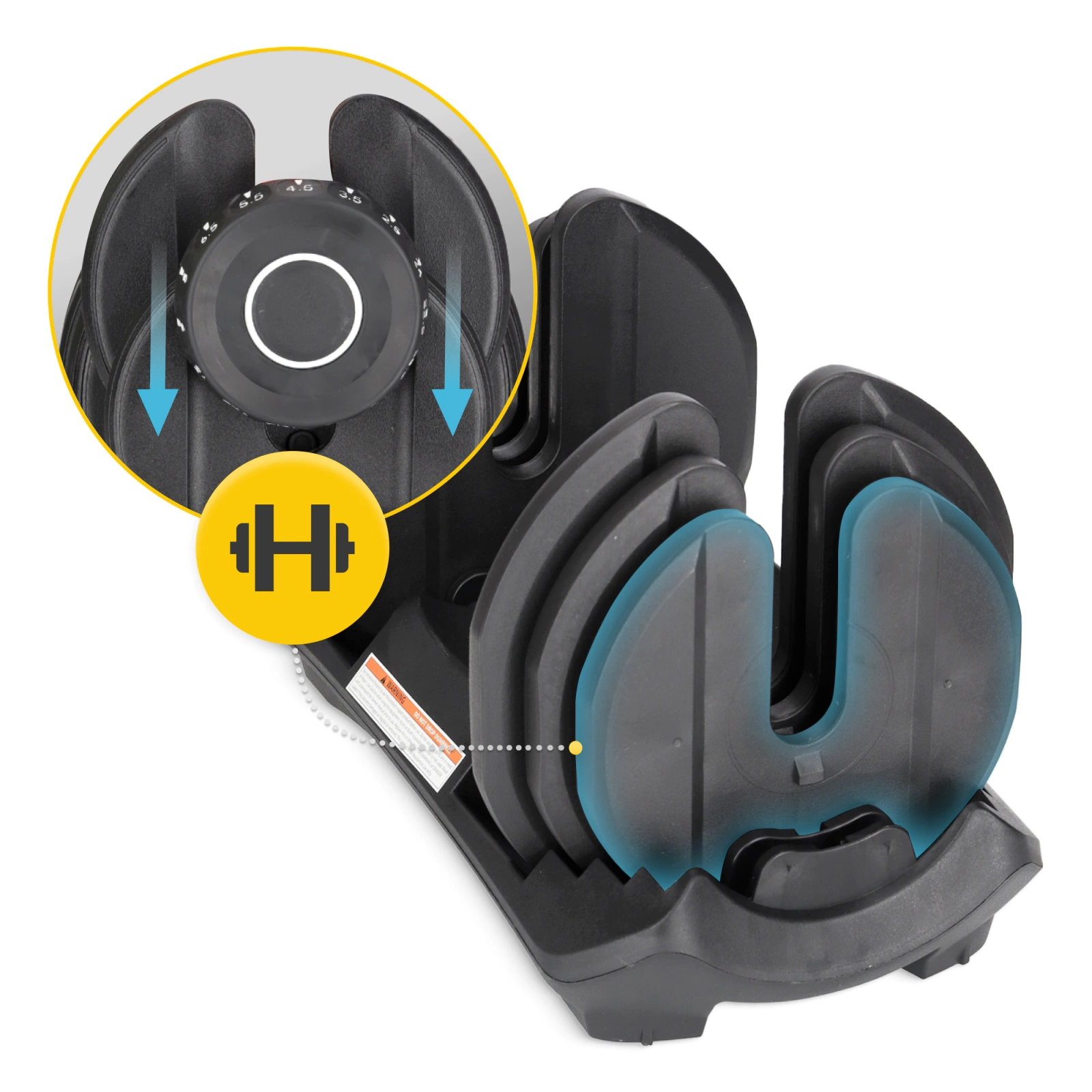 Reguliuojamas hantelis 4Fizjo 1177 Premium, 16 kg, juodas