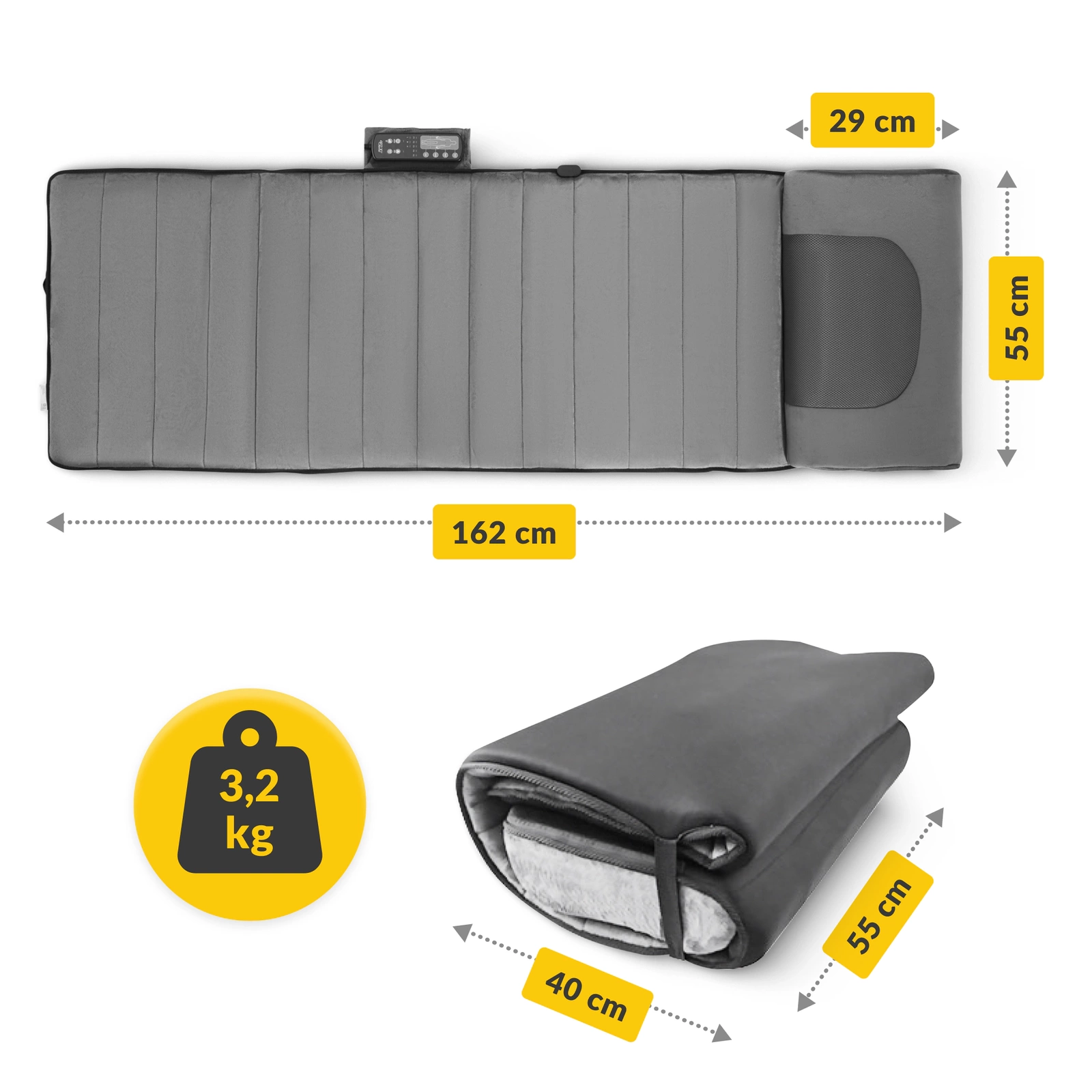 4Fizjo LITE Body and Neck Massage Mat, Grey