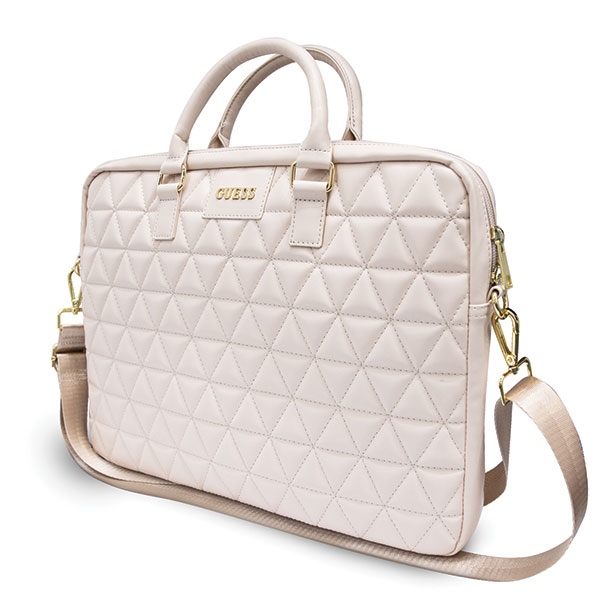 Guess Quilted krepšys 15\" nešiojamam kompiuteriui, rožinis