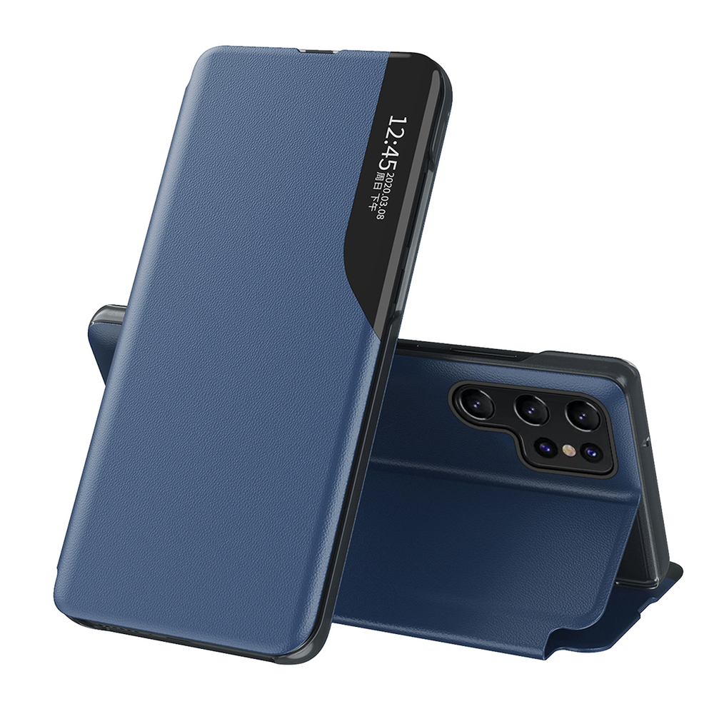 Samsung Galaxy S24 Ultra Wallet Case Eco Leather View Case, Blue
