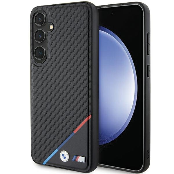 BMW Carbon Tricolor Line MagSafe dėklas Samsung Galaxy S24+ telefonui, juodas