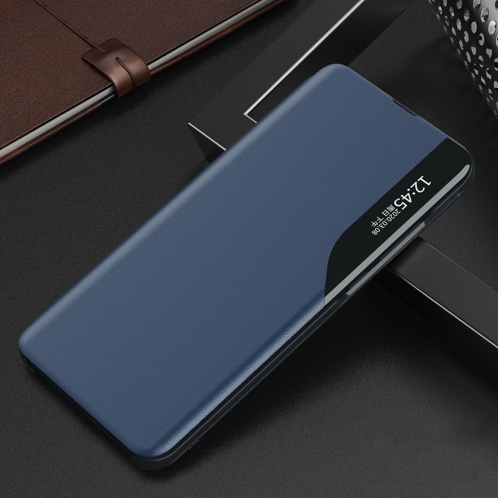 Hurtel Eco Leather View Case for Xiaomi POCO C65 / Redmi 13C, Blue