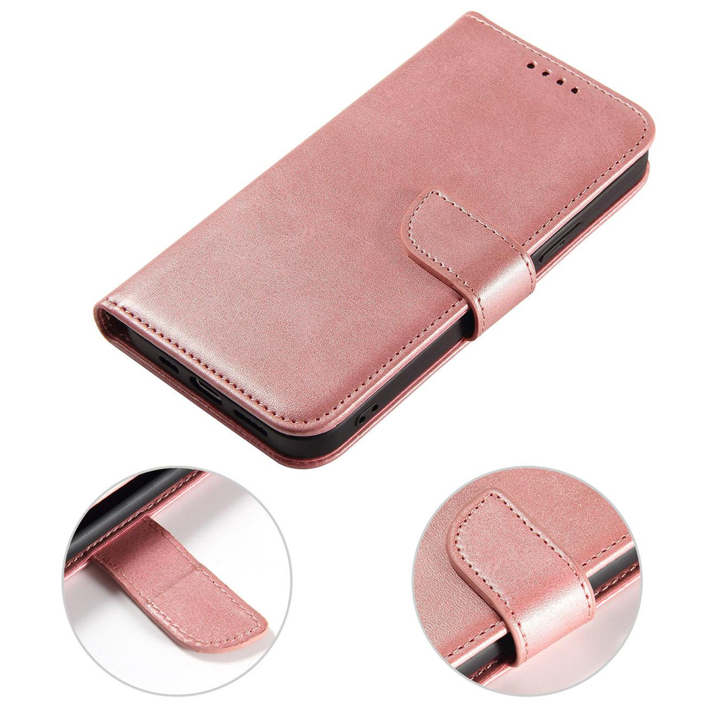 Magnet Case For Samsung A55 With Flap And Wallet - Pink
