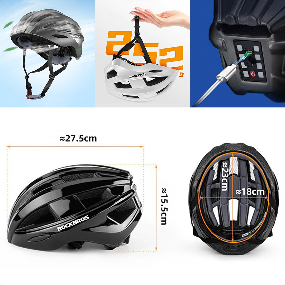 Rockbros ZK-013TI Bike Helmet 55-60cm, Gray