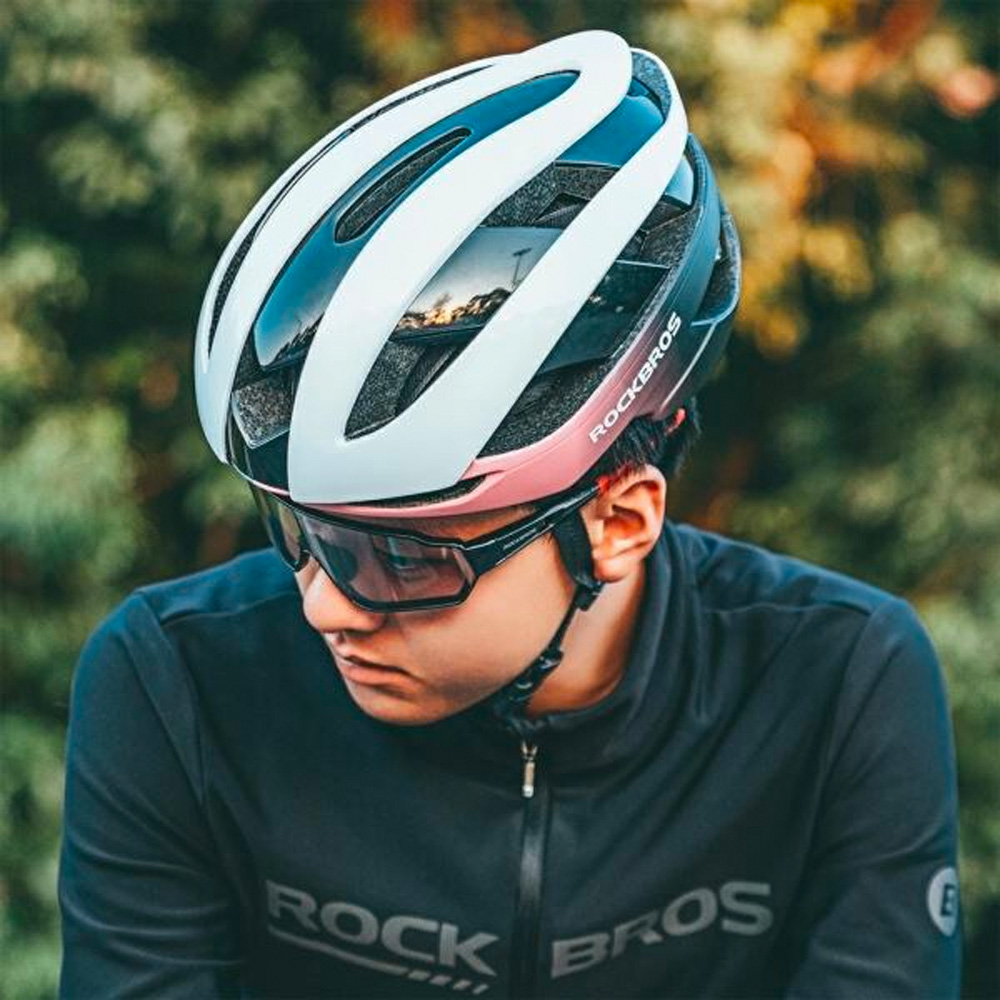 Dviratininko šalmas Rockbros 10110004007, L dydis, mėlynas / rožinis