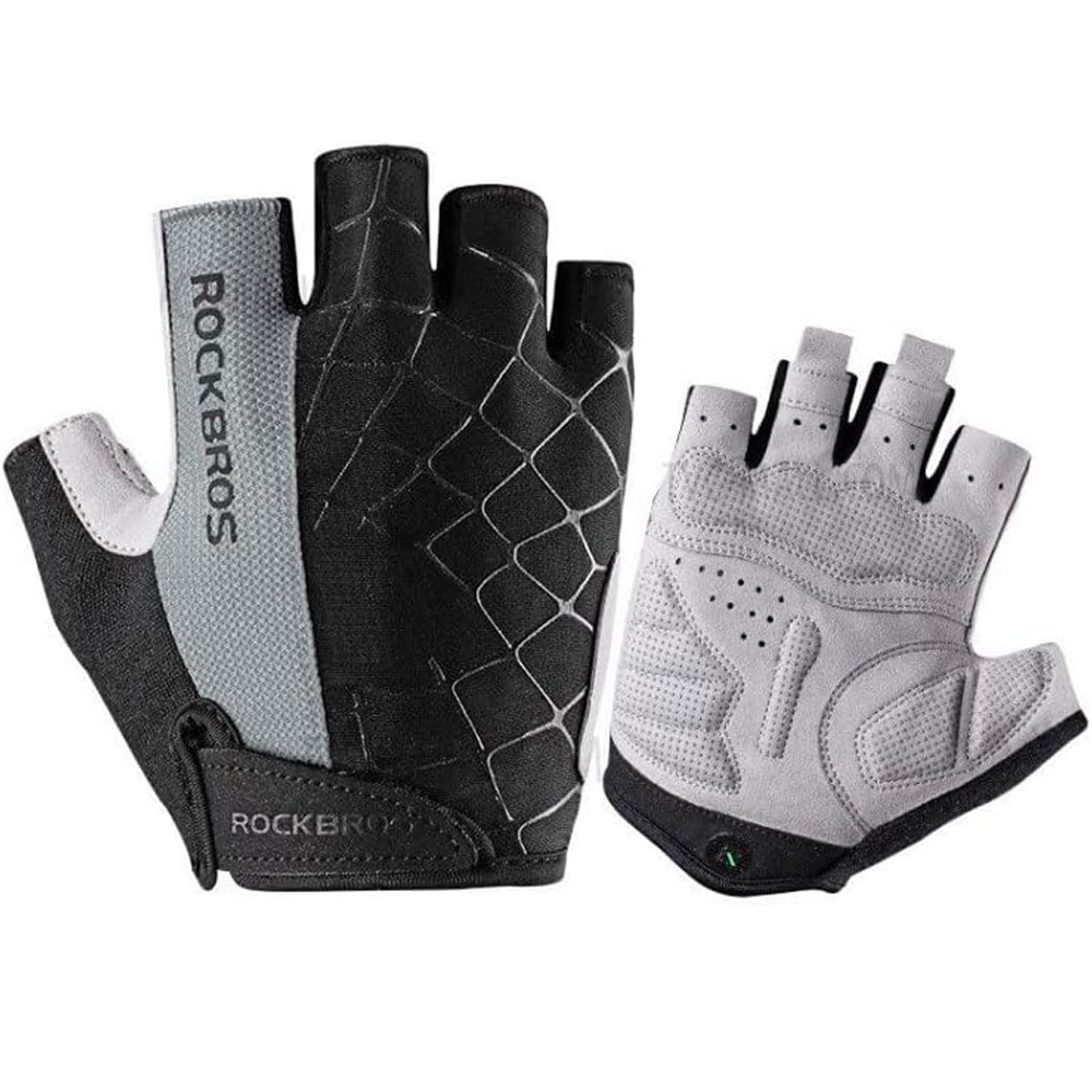 Rockbros S109GR Cycling Gloves, Size XL, Gray