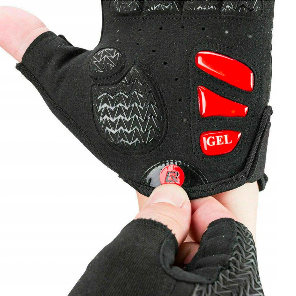 Rockbros S169BR XL Cycling Gloves with Gel Inserts, Black/Red