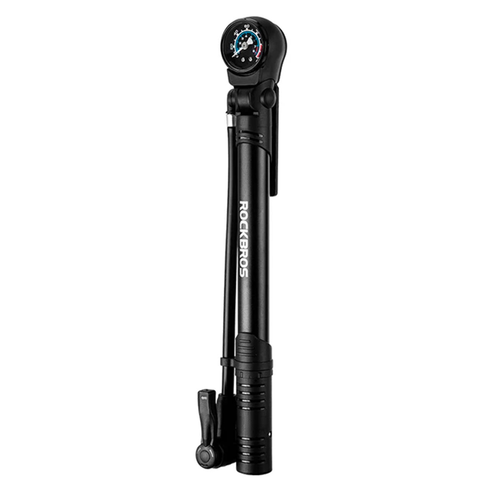 Rockbros 42310006001 dviračio pompa su manometru, juoda