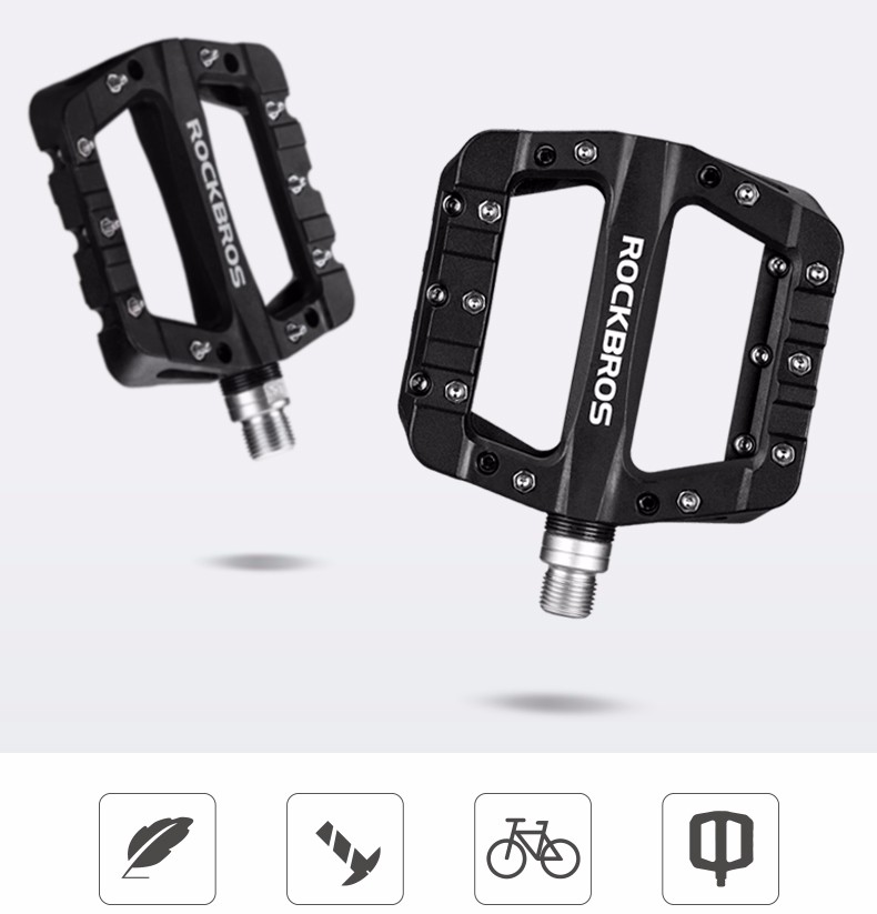 Rockbros 2017-12CBK nailoniniai dviračio pedalai, juodi