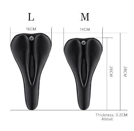 Rockbros LF047-B Silicone Gel Bicycle Seat Cover, Size L, Black