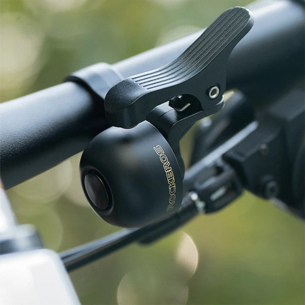 Rockbros Bicycle Bell for Right Side Handlebar, Black