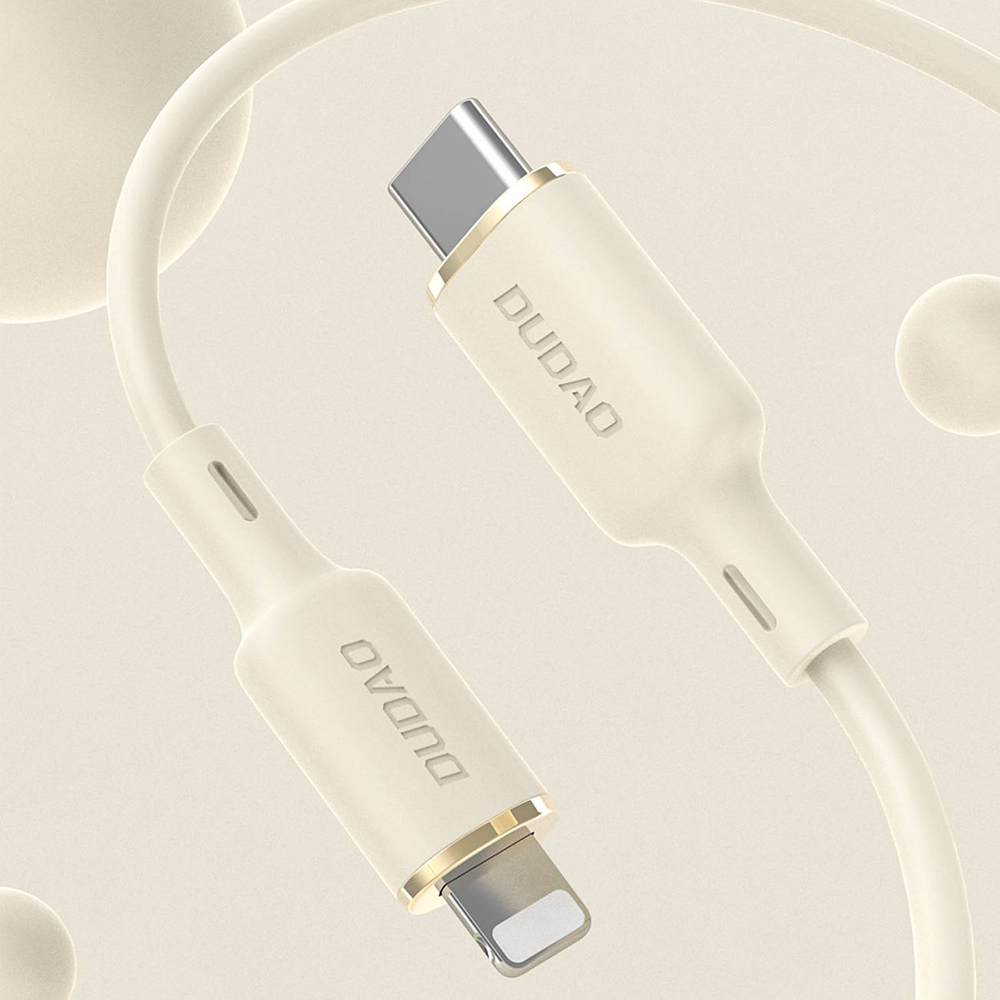 Dudao L7SF 2in1 Cable USB-C to USB-C / Lightning 100W 1.2m, Beige