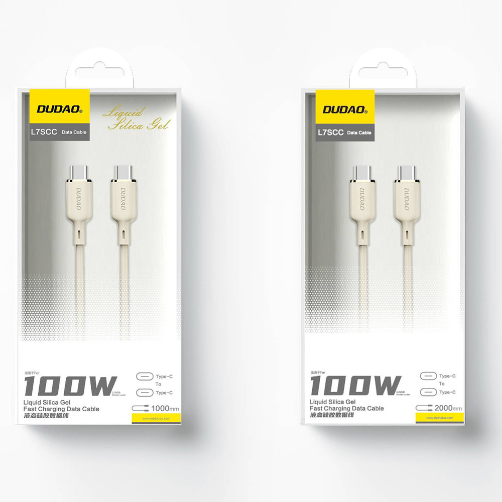 Dudao L7SCC USB-C to USB-C Cable 100W 2m, Beige
