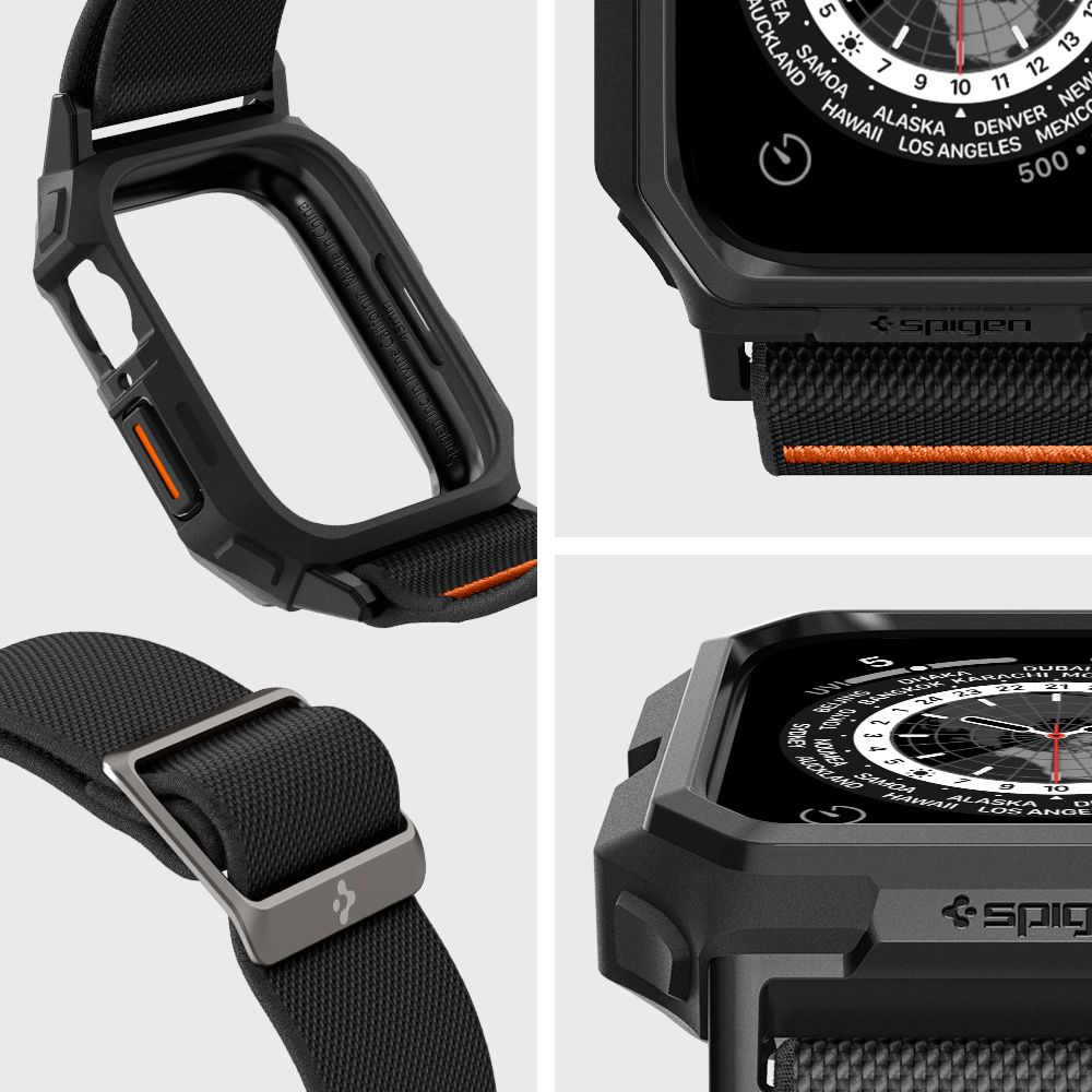 Spigen Lite Fit Pro dėklas su dirželiu Apple Watch (44 / 45 mm), Matte Black