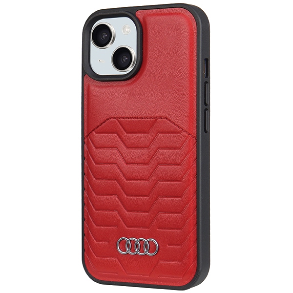 Audi dėklas iPhone 15 Plus / 14 Plus telefonui, raudonas