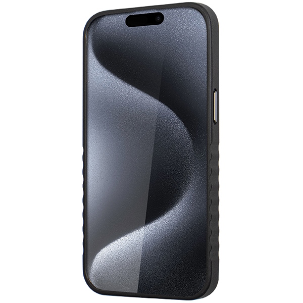 Audi dėklas iPhone 15 Pro Max telefonui su MagSafe, odinis, juodas / raudonas