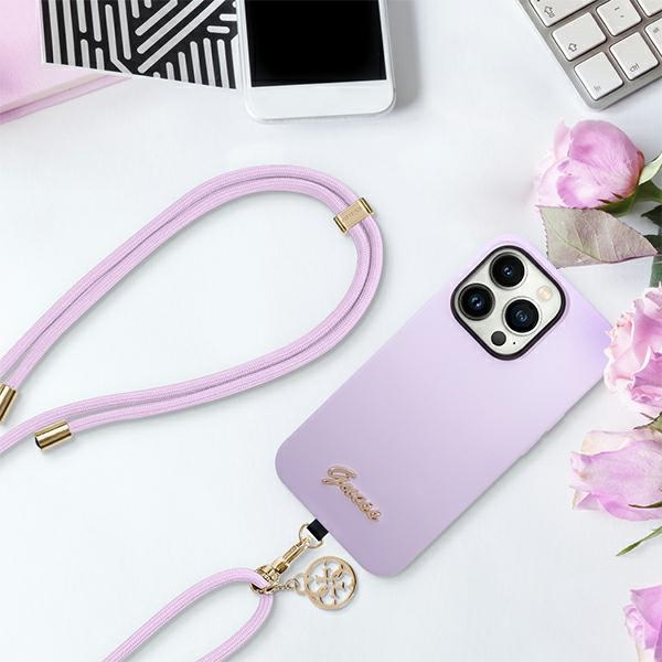 Universalus telefono dirželis Guess CBDY Cord, violetinis (Lilac)