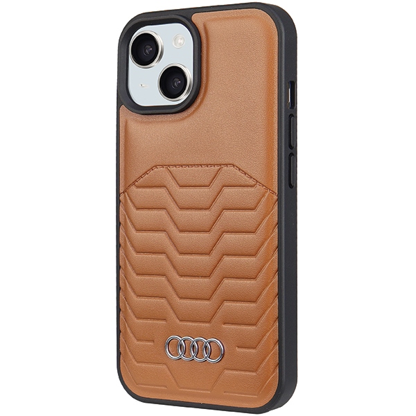 Audi dėklas iPhone 15 / 14 / 13 su MagSafe, rudas