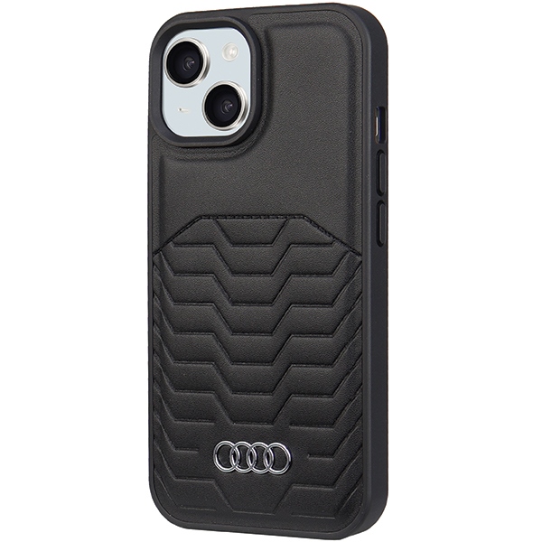 Audi dėklas iPhone 15 / 14 / 13 telefonams su MagSafe, juodas