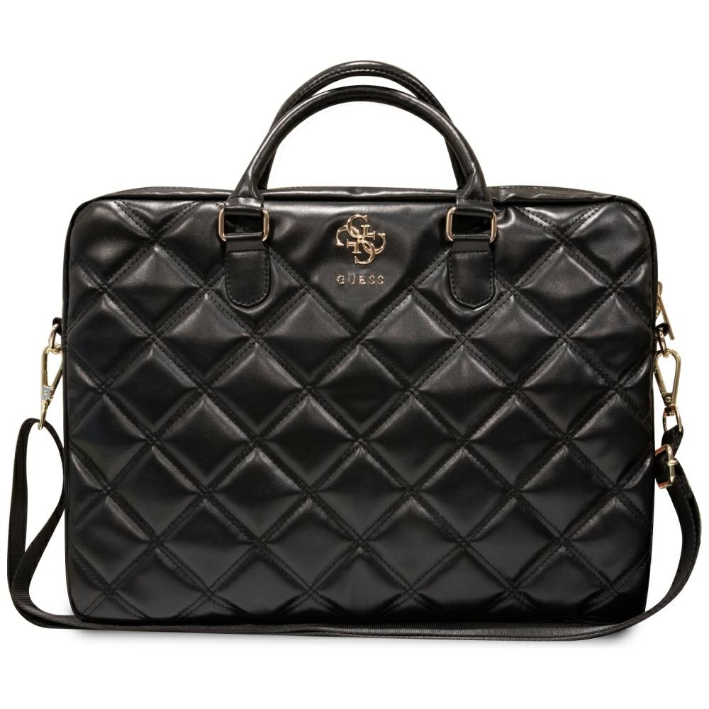 Guess Quilted 4G krepšys nešiojamam kompiuteriui iki 16", juodas