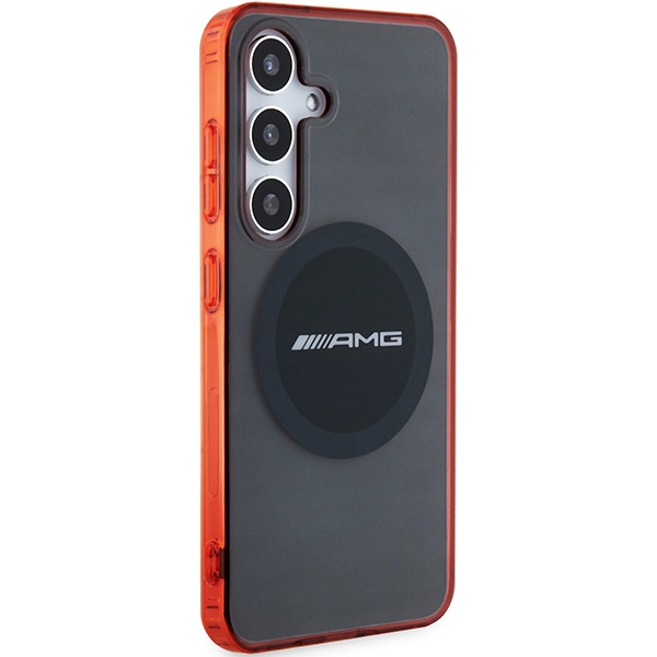 Mercedes AMG MagSafe dėklas Samsung Galaxy S24 telefonui, juodas / skaidrus