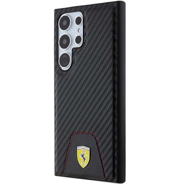 Ferrari Samsung Galaxy S24 Ultra Case Carbon Stitched Bottom, Black