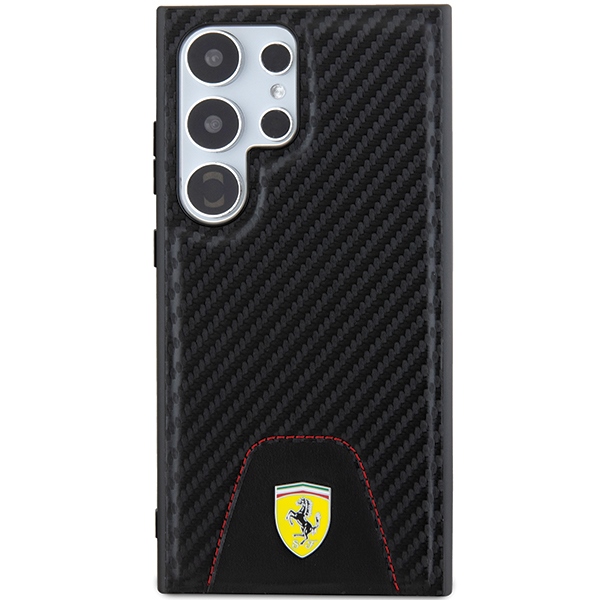 Ferrari Samsung Galaxy S24 Ultra Case Carbon Stitched Bottom, Black