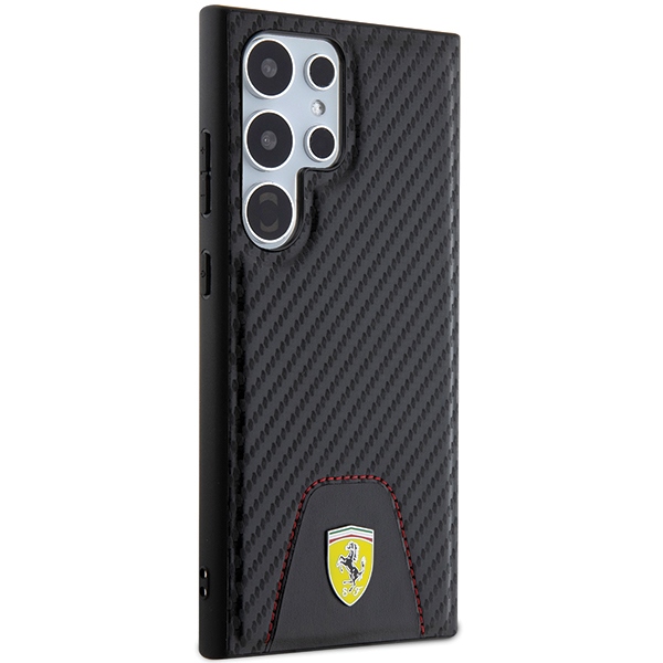 Ferrari Samsung Galaxy S24 Ultra Case Carbon Stitched Bottom, Black
