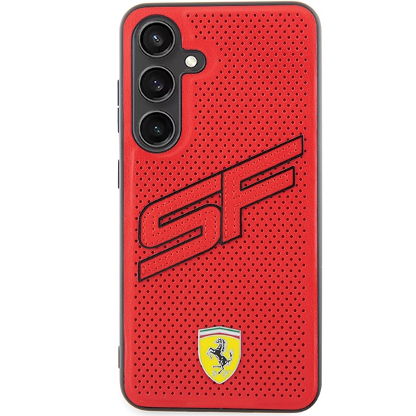 Ferrari Big SF Perforated dėklas, skirtas Samsung Galaxy S24, raudonas