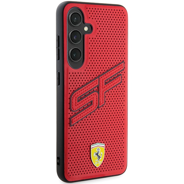 Ferrari Big SF Perforated dėklas, skirtas Samsung Galaxy S24, raudonas