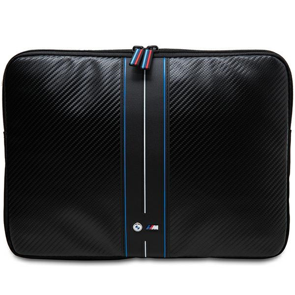 BMW Carbon & Blue Stripe dėklas nešiojamam kompiuteriui 16", juodas