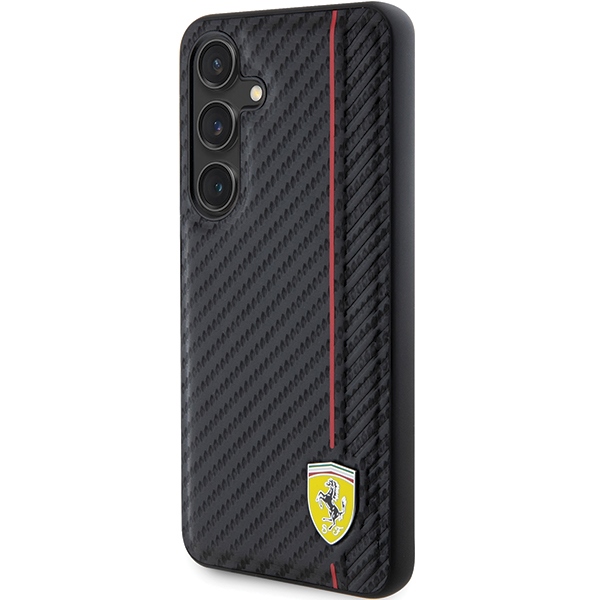 Ferrari Samsung Galaxy S24+ Case Carbon Printed Line, Black