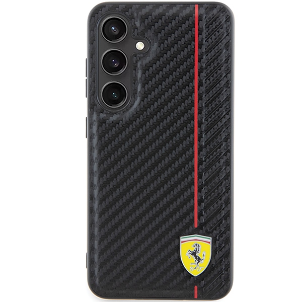 Ferrari Samsung Galaxy S24+ Case Carbon Printed Line, Black