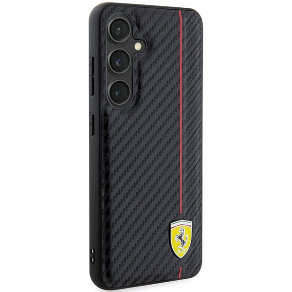 Ferrari Samsung Galaxy S24+ Case Carbon Printed Line, Black