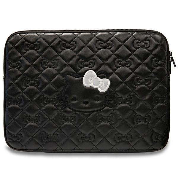 Hello Kitty Zip PU Quilted Bows 14" nešiojamojo kompiuterio dėklas, juodas