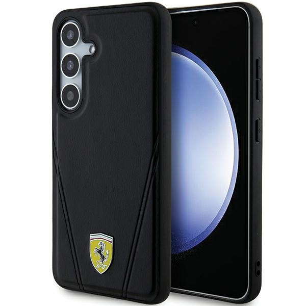 Ferrari Hot Stamp V Lines MagSafe dėklas Samsung Galaxy S24, juodas