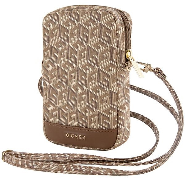„Guess Zip GCube Bottom Stripe“ telefono dėklas-rankinė, rudas