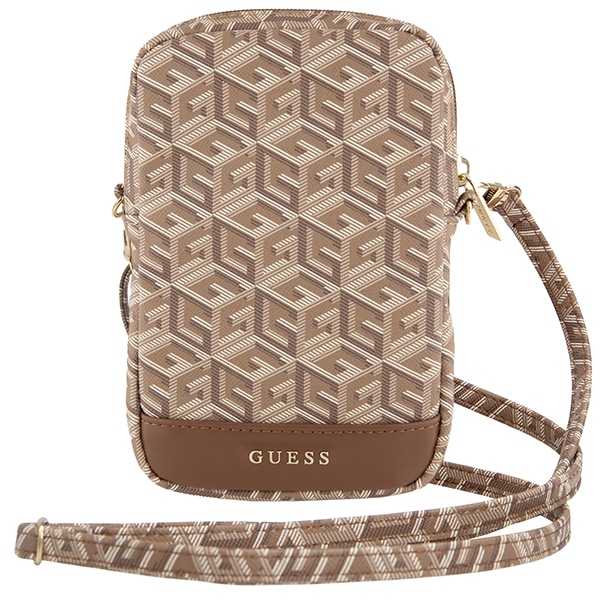 „Guess Zip GCube Bottom Stripe“ telefono dėklas-rankinė, rudas