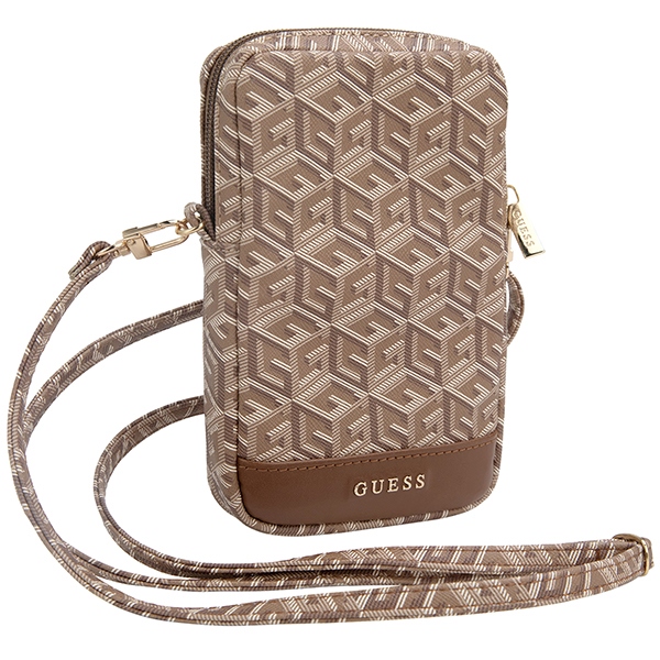 „Guess Zip GCube Bottom Stripe“ telefono dėklas-rankinė, rudas