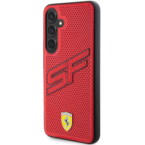 Ferrari dėklas Samsung Galaxy S24+ telefonui Big SF Perforated, raudonas