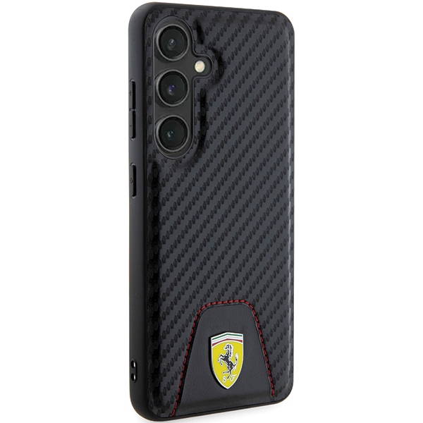 Ferrari Samsung Galaxy S24 Case Carbon Stitched Bottom, Black