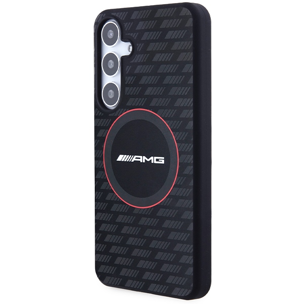 Mercedes AMG Samsung Galaxy S24 dėklas Silicone Carbon Pattern MagSafe, juodas