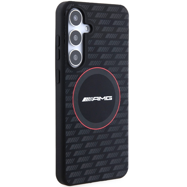 Mercedes AMG Samsung Galaxy S24 dėklas Silicone Carbon Pattern MagSafe, juodas