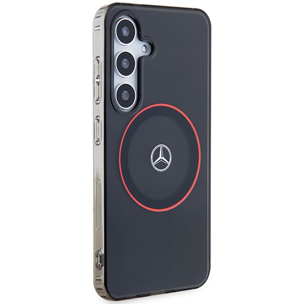 Mercedes-Benz dėklas Samsung Galaxy S24 telefonui IML Ring MagSafe, juodas