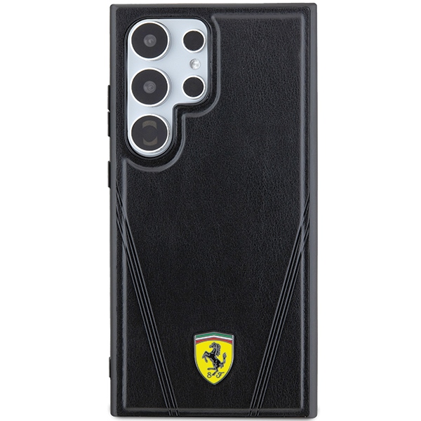 Ferrari Hot Stamp V Lines MagSafe dėklas Samsung Galaxy S24 Ultra, juodas