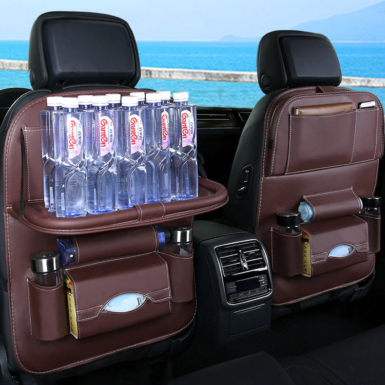 Car Back Seat Organizer Storage, Coffee
