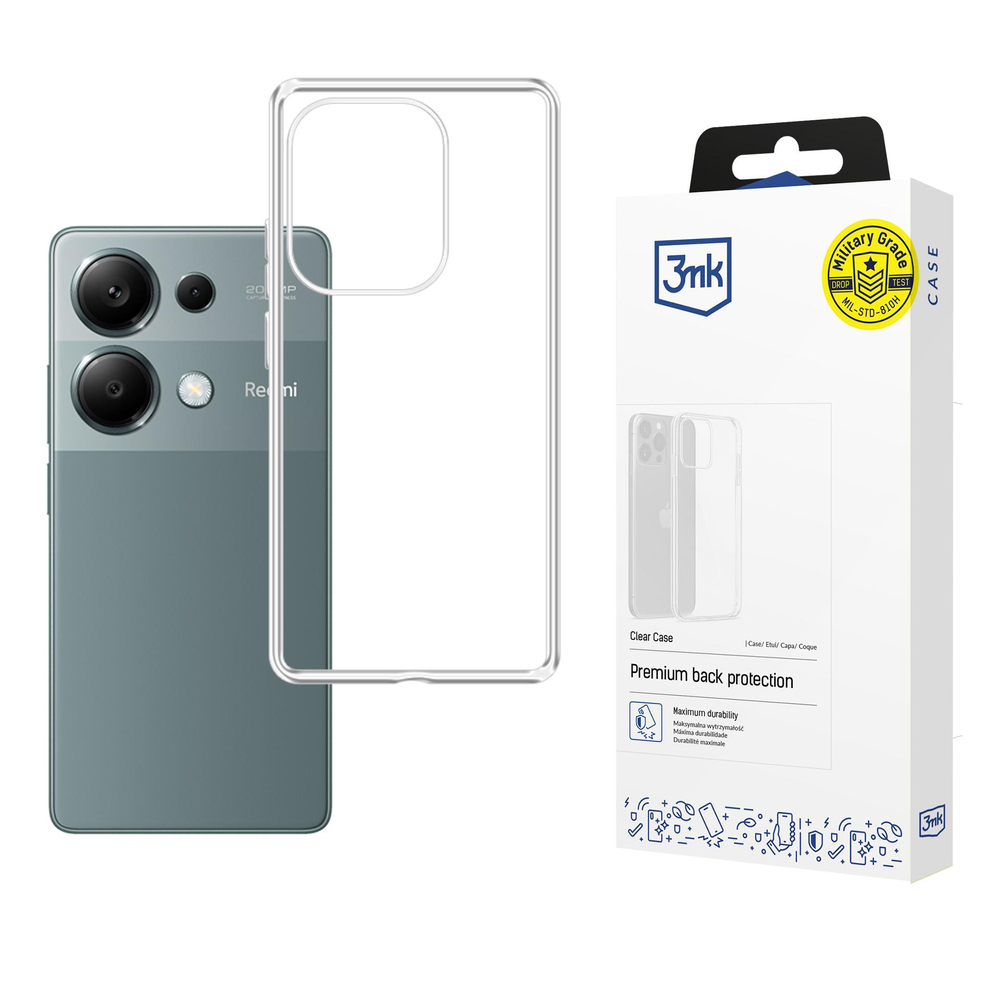 3mk Clear Case dėklas, skirtas Xiaomi Redmi Note 13 Pro 4G, skaidrus