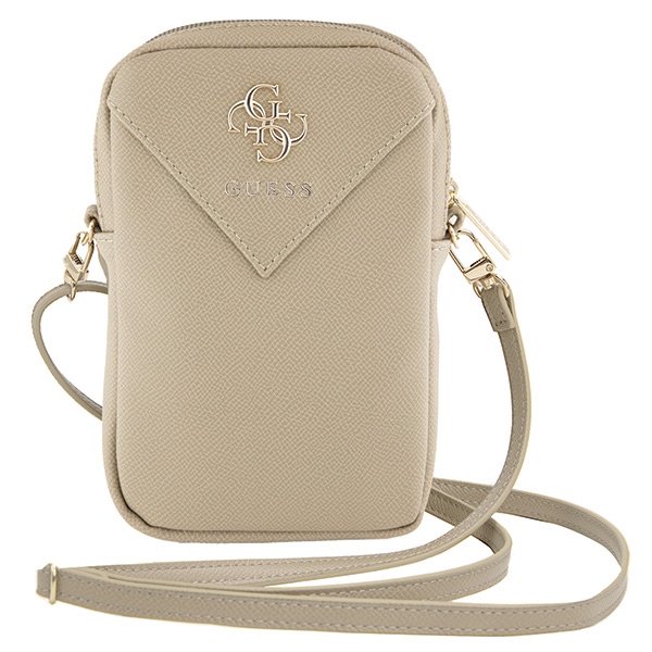 Guess ZIP Leather Triangle krepšelis telefonui, auksinis