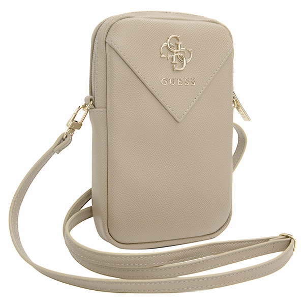 Guess ZIP Leather Triangle krepšelis telefonui, auksinis