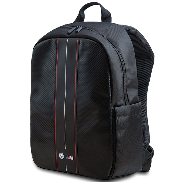 BMW Carbon & Red Stripe backpack for a 16" laptop - black